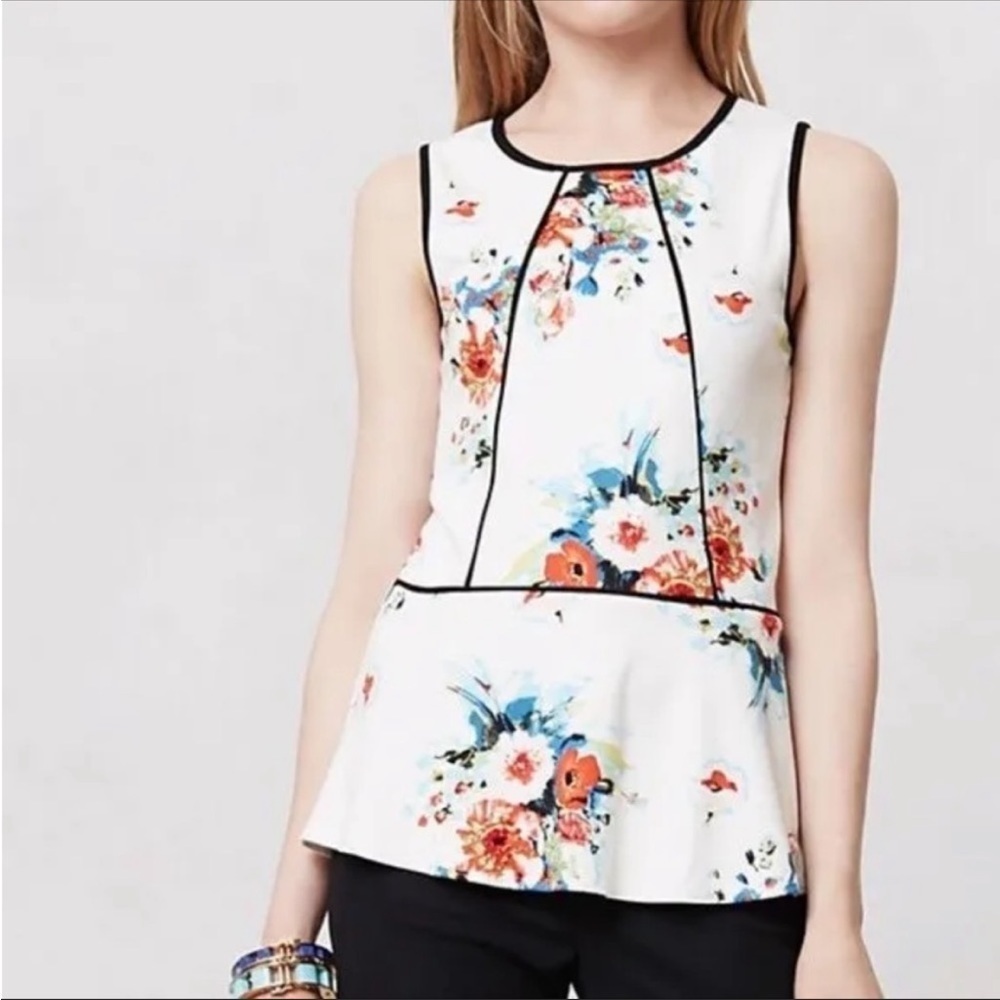 Anthropologie Weston Wear Floral Peplum Tank Top